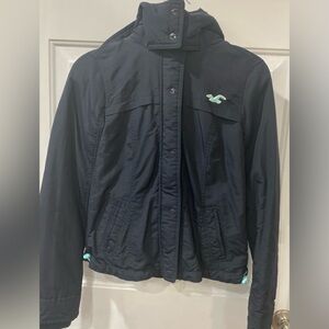 90’s Hollister California All-Weather Jacket Navy Blue hooded coat